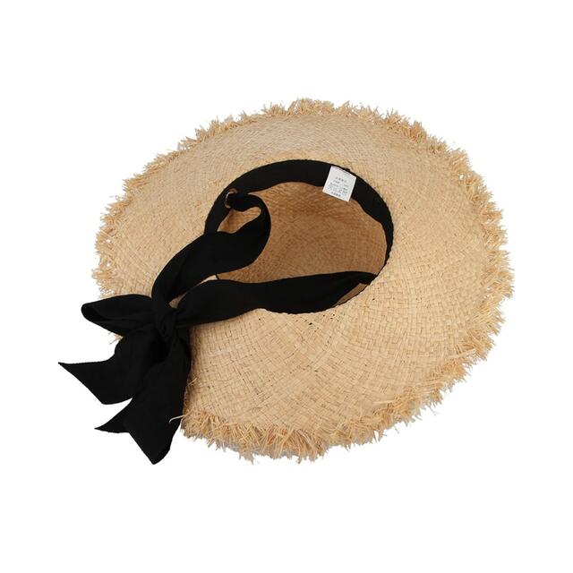 麦わら帽子　ストローハット　紐 レディースの帽子(麦わら帽子/ストローハット)の商品写真