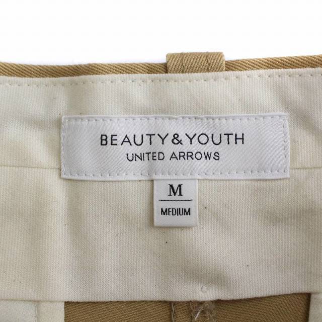 BEAUTY&YOUTH UNITED ARROWS(ビューティアンドユースユナイテッドアローズ)のB&Y ユナイテッドアローズ ビューティー&ユース ワイドパンツ M ベージュ レディースのパンツ(チノパン)の商品写真