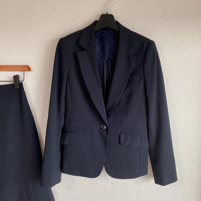 PSFA スカートスーツ 9 W64 濃紺 ストレッチ DMW 洗濯可 OL- PSFA スカートスーツ 7 W64 洗濯可 春夏 涼しい 未使用に近い DMW