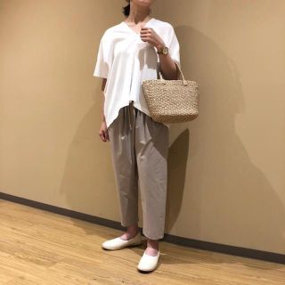 ムジルシリョウヒン(MUJI (無印良品))の無印良品 ONE SIZE 高島ちぢみブラウス 白(カットソー(半袖/袖なし))