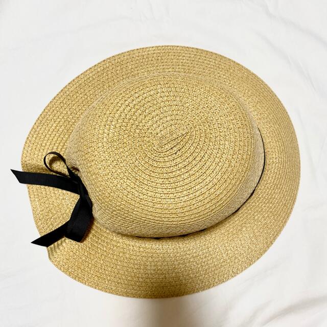 美品✨CA4LA カシラ リボン付き麦わら帽子 ストローハット