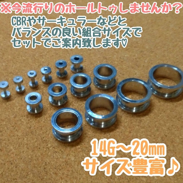 フレッシュトンネル ピアス 14G ゴールド メンズのアクセサリー(ピアス(片耳用))の商品写真