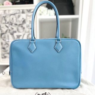 エルメス(Hermes)の美品☆　エルメス　プリュム32　エプソン　ブルージーン　ハンドバッグ　□I刻印(ハンドバッグ)