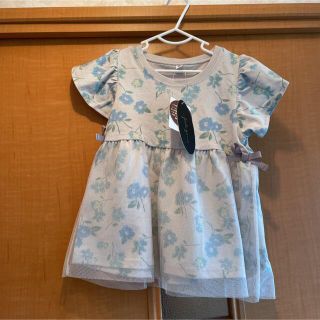 ワンピース　95 女の子　半袖　夏服　新品　未使用　タグ付き　花柄(ワンピース)