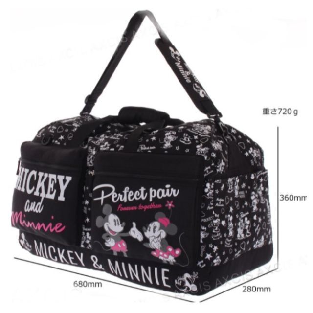 Disney(ディズニー)のミッキー＆ミニー総柄4ポケットトラベルボストン(大) / 修学旅行 合宿 部活  レディースのバッグ(ボストンバッグ)の商品写真