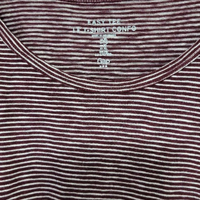 GAP(ギャップ)のGAP ギャップ 半袖 Tシャツ ボーダー ワイン XL レディースのトップス(Tシャツ(半袖/袖なし))の商品写真