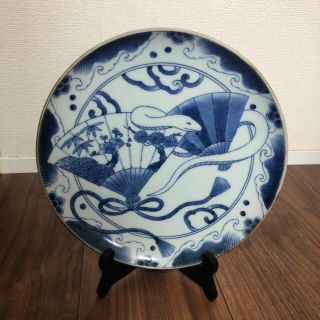 有田焼 福泉窯 大皿 飾り皿 希少 巳年 巳 ヘビ 扇 松竹梅