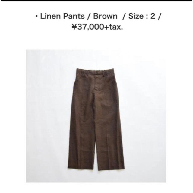 【お値下げ】sunsea 19ss linen straight pants