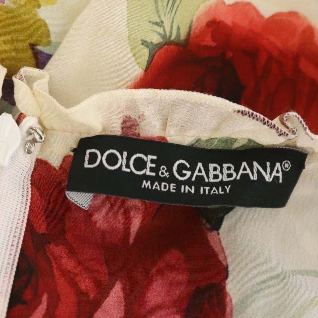 DOLCE&GABBANA(ドルチェアンドガッバーナ)のドルチェ&ガッバーナ フラワープリントキャミソール 花柄 36 ベージュ レディースのトップス(キャミソール)の商品写真