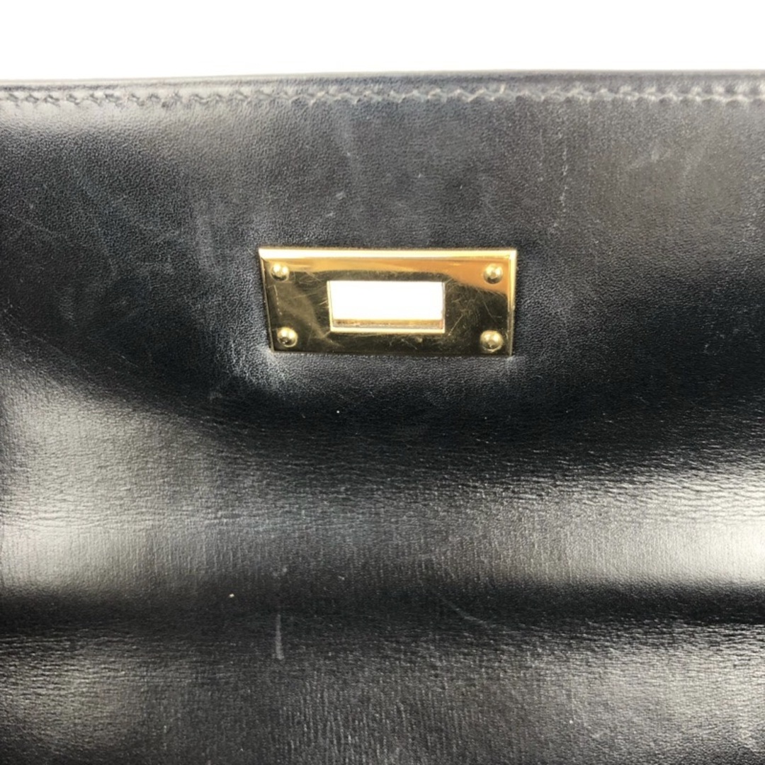 エルメス HERMES ケリー32 内縫い □C刻印 ブラック　ゴールド金具 ボックスカーフ　  レディース ハンドバッグ