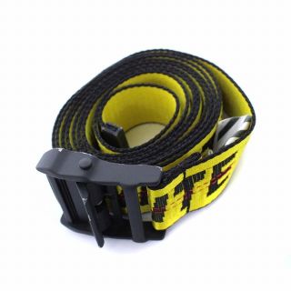 オフホワイト(OFF-WHITE)のオフホワイト INDUSTRIAL BELT ベルト ロゴ S 黄色 黒(ベルト)