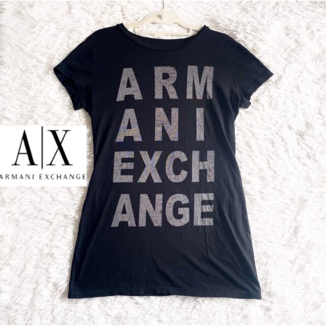 アルマーニエクスチェンジAX Tシャツ ブラック  ロゴ