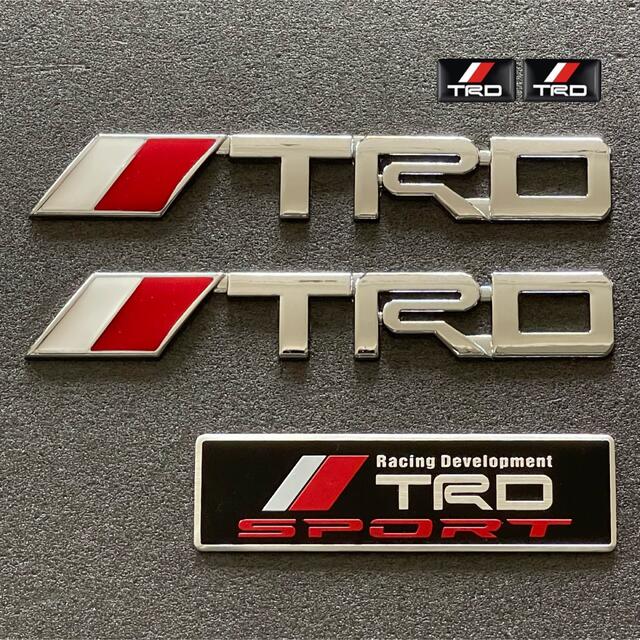 【 Cセット 】TRD エンブレムステッカー ◆トヨタ TOYOTA クローム 自動車/バイクの自動車(車外アクセサリ)の商品写真