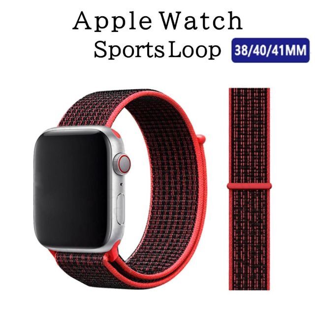 Apple Watch(アップルウォッチ)のApple Watch バンド ＃4 レッドブラック 38/40/41 メンズの時計(その他)の商品写真