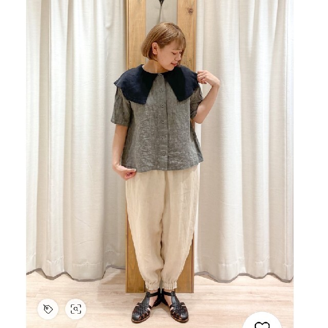 SM2(サマンサモスモス)の新品　TSUHARU ツハル　リネン裾しぼりパンツ レディースのパンツ(カジュアルパンツ)の商品写真