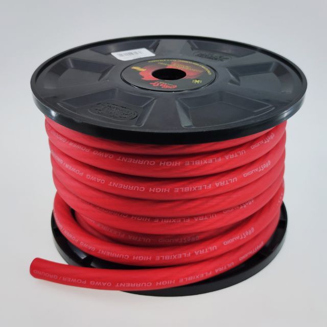 贅沢品 EP0R GHOST アンプ配線 赤 0ゲージ/15m ケーブル カーオーディオ