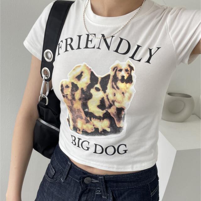 STYLENANDA(スタイルナンダ)の犬 クロップT wonder wonder レディースのトップス(Tシャツ(半袖/袖なし))の商品写真