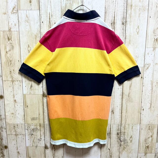 FRED PERRY(フレッドペリー)の【希少デザイン】フレッドペリー ポロシャツ マルチカラー ボーダー 刺繍ロゴ メンズのトップス(ポロシャツ)の商品写真