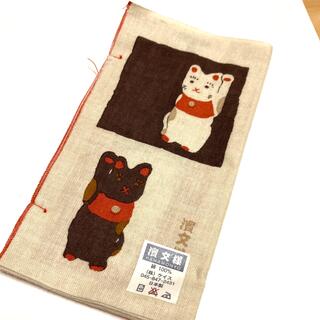 福猫手ぬぐい　濱紋様　日本製　未使用品(タオル/バス用品)