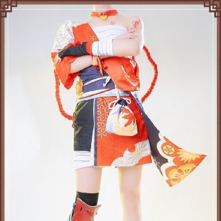 P⑧7 原神 宵宮 よいみや コスプレ 高品質 衣装 武器 靴 ウィッグの ...