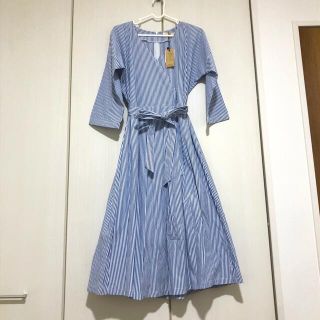 アルピーエス(rps)の新品♡rpsロングワンピース♡夏らしいストライプ♡ウエストリボン付き♡リゾート(ロングワンピース/マキシワンピース)