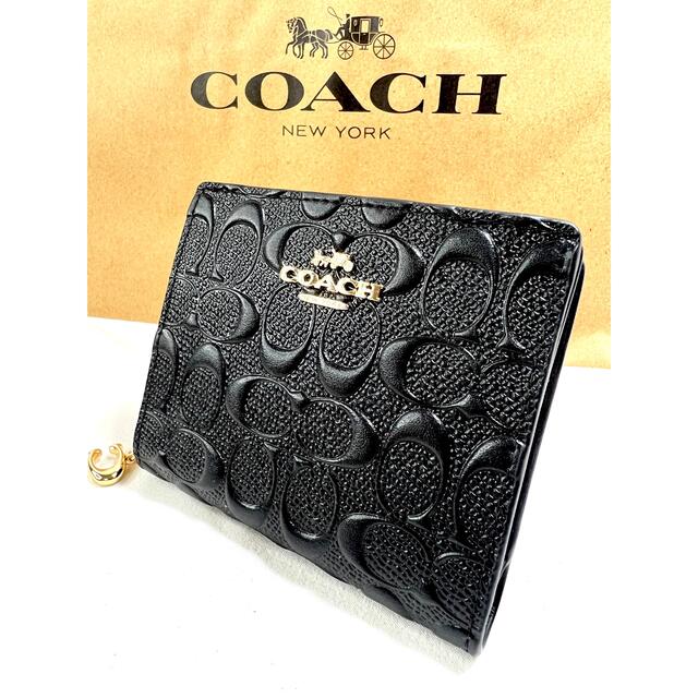 COACH(コーチ)のコーチ coach 二つ折財布クロスグレインレザーシグネチャーラウンドファスナー メンズのファッション小物(折り財布)の商品写真