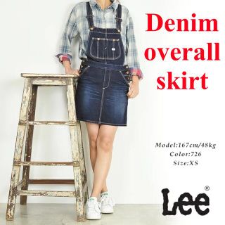 リー(Lee)の【Lee】デニム サロペット ジャンパースカート インディゴブルー　古着　M(サロペット/オーバーオール)