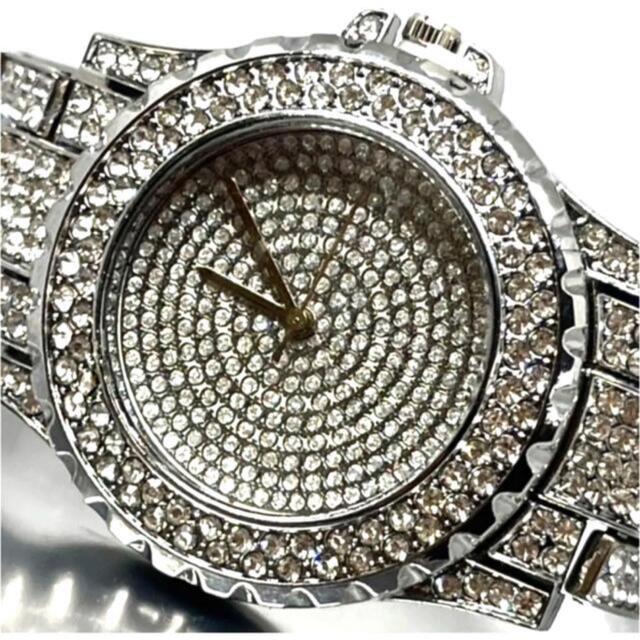 新品 ラグジュアリーデザイン アイスアウトウォッチ ジュエリー CZ シルバー メンズの時計(腕時計(アナログ))の商品写真