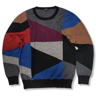 ポールスミス(Paul Smith)の【美品】PS Paul Smith マルチカラー　ブロック　ニット　Lサイズ(ニット/セーター)