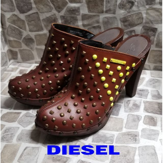 DIESEL(ディーゼル)のDiesel 本革スタッズ付きサンダル　Eur.37（約23.5cm) レディースの靴/シューズ(サンダル)の商品写真