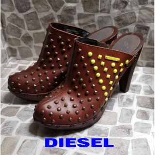 ディーゼル(DIESEL)のDiesel 本革スタッズ付きサンダル　Eur.37（約23.5cm)(サンダル)