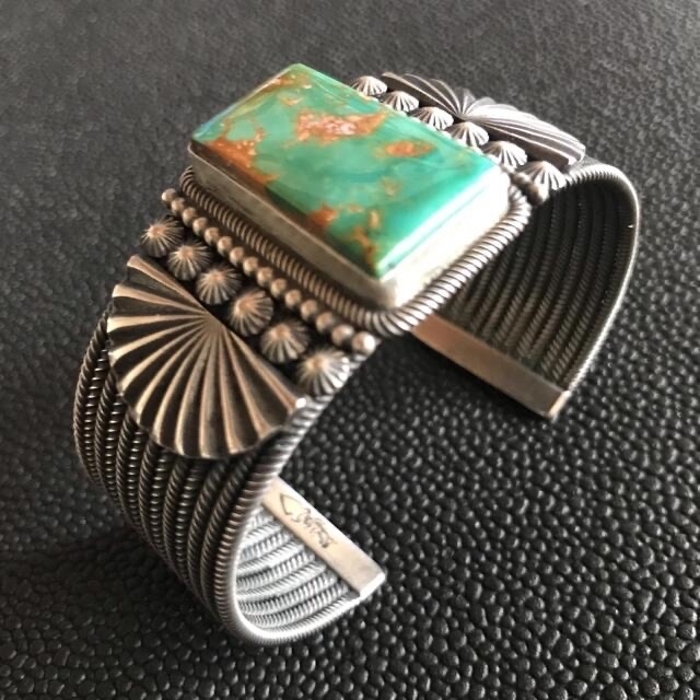 上品】 I - インディアンジュエリー/ナバホターコイズバングル