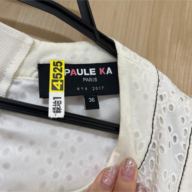 PAULE KA(ポールカ)の新品 未使用 レディース ワンピース ポールカ レース ホワイト 花柄 刺繍 白 レディースのワンピース(ひざ丈ワンピース)の商品写真