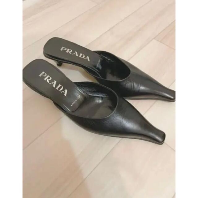 PRADA - パンプス ミュールサンダル 黒の通販 by み|プラダならラクマ