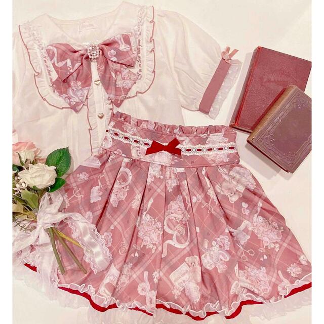 ♡ LIZLISA ♡ Sewing Bear柄セットアップ レッド