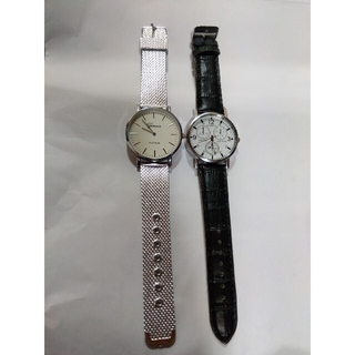 限界価格！　クロノグラフ風腕時計（動品）と銀色のベルトの腕時計（不動）(腕時計(アナログ))
