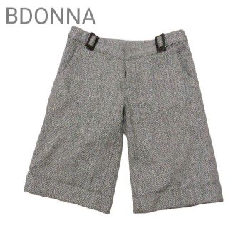 Bdonna - ビドンナ ハーフパンツ ヘリンボーン柄 アンゴラ混 カシミヤ混