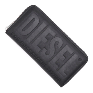 ディーゼル(DIESEL)の★新品 ディーゼル ブラック 型押しロゴ ブラック ラウンドファスナー長財布(長財布)