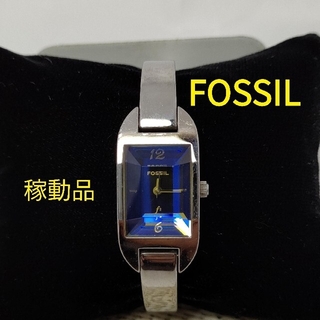 フォッシル(FOSSIL)のFOSSIL 腕時計 カットガラス ブルー ES-9307 250105(腕時計)