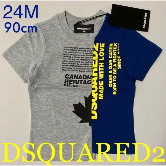 【ラッピング不可】 DSQUARED2 洗練されたデザインDSQUARED2　BABY　Tシャツ　グレー/ネイビー24M - Tシャツ+カットソー