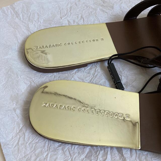 ZARA(ザラ)の新品未使用　ザラ　サンダル　靴　38  ブラウン　アニマル　24  24.5 レディースの靴/シューズ(サンダル)の商品写真