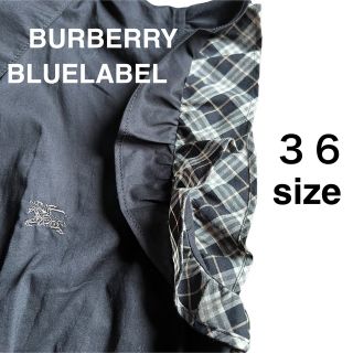 バーバリーブルーレーベル(BURBERRY BLUE LABEL)の美品✨バーバリーブルーレーベル　ノースリーブフリルブラウス　36(シャツ/ブラウス(半袖/袖なし))