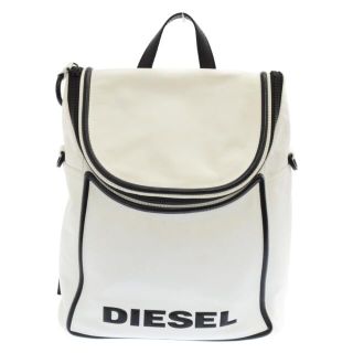 ディーゼル(DIESEL)のDIESEL ディーゼル 2WAY カラーブロック レザー バックパック ロゴ入り リュック ホワイト(バッグパック/リュック)