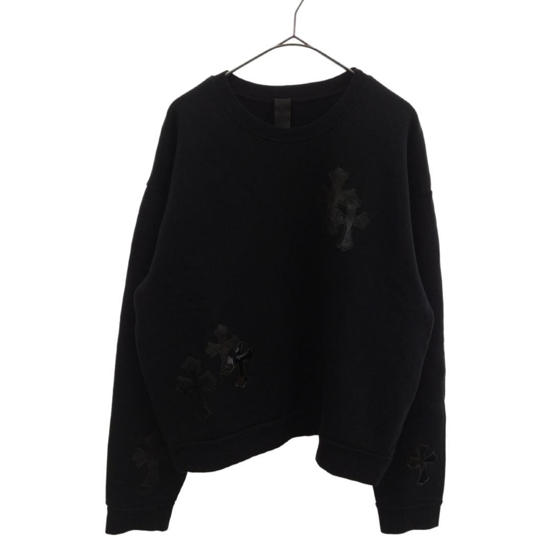 CHROME HEARTS クロムハーツ 22SS GRP Y NOT Crewneck Sweat ワイノット クルーネック スウェットトレーナー ハラコ パテント ラムレザー クロスパッチ ブラック | フリマアプリ ラクマ CHROME HEARTS クロムハーツ 22SS GRP Y NOT Crewneck Sweat ワイノット クルーネック スウェットトレーナー ハラコ パテント ラムレザー クロスパッチ ブラック | フリマアプリ ラクマ