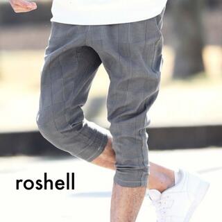 ロシェル(Roshell)の新品●roshell ロシェル　ストレッチクロップドパンツ　グレンチェック　XL(チノパン)