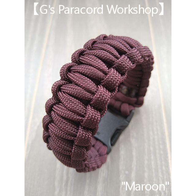 【Paracord Bracelet】♯014 "Maroon" ハンドメイドのアクセサリー(ブレスレット/バングル)の商品写真