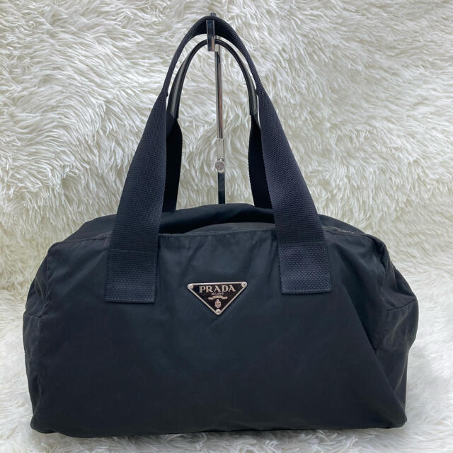 PRADA - 美品✨ プラダ ボストンバッグ 三角プレート ハンドバッグ