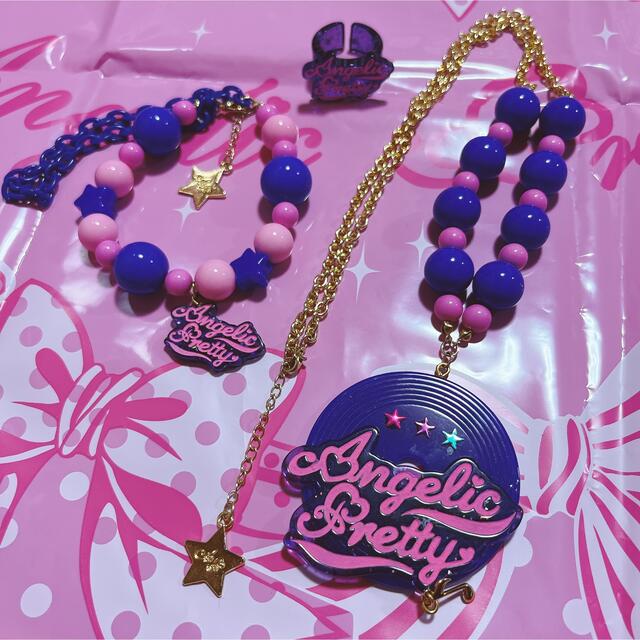 Angelic Pretty(アンジェリックプリティー)のNeon Star Diner ネックレス/ブレスレット/リング 3点 コン レディースのアクセサリー(ネックレス)の商品写真