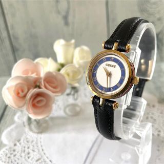 日本直売 グッチGUCCI 1800L 新品電池 ブルー文字盤 レディース腕時計