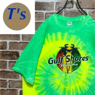 ギルタン(GILDAN)の激レア GILDAN ビックサイズ トルネード タイダイ柄 Tシャツ 企業物(Tシャツ/カットソー(半袖/袖なし))